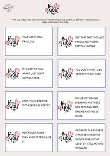 Hey You Pep Talk Cards Digital Download | 30 Cards | Instant Positivity Boost